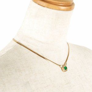 Christian Dior necklace set with emerald glass sto